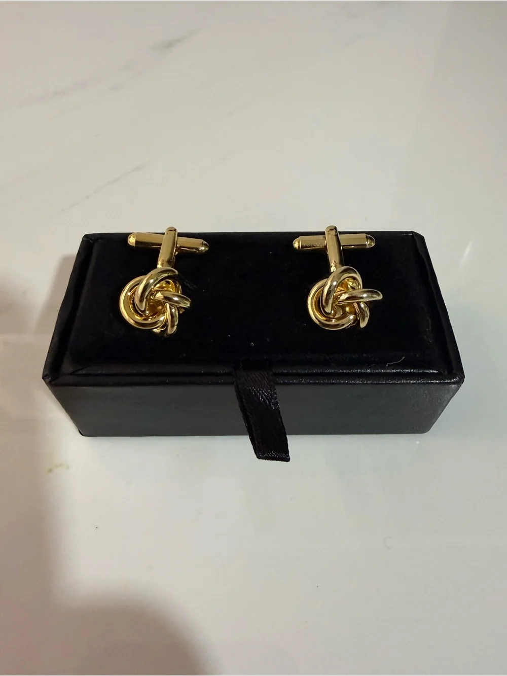 Gold Tone Knot Cufflinks for Men